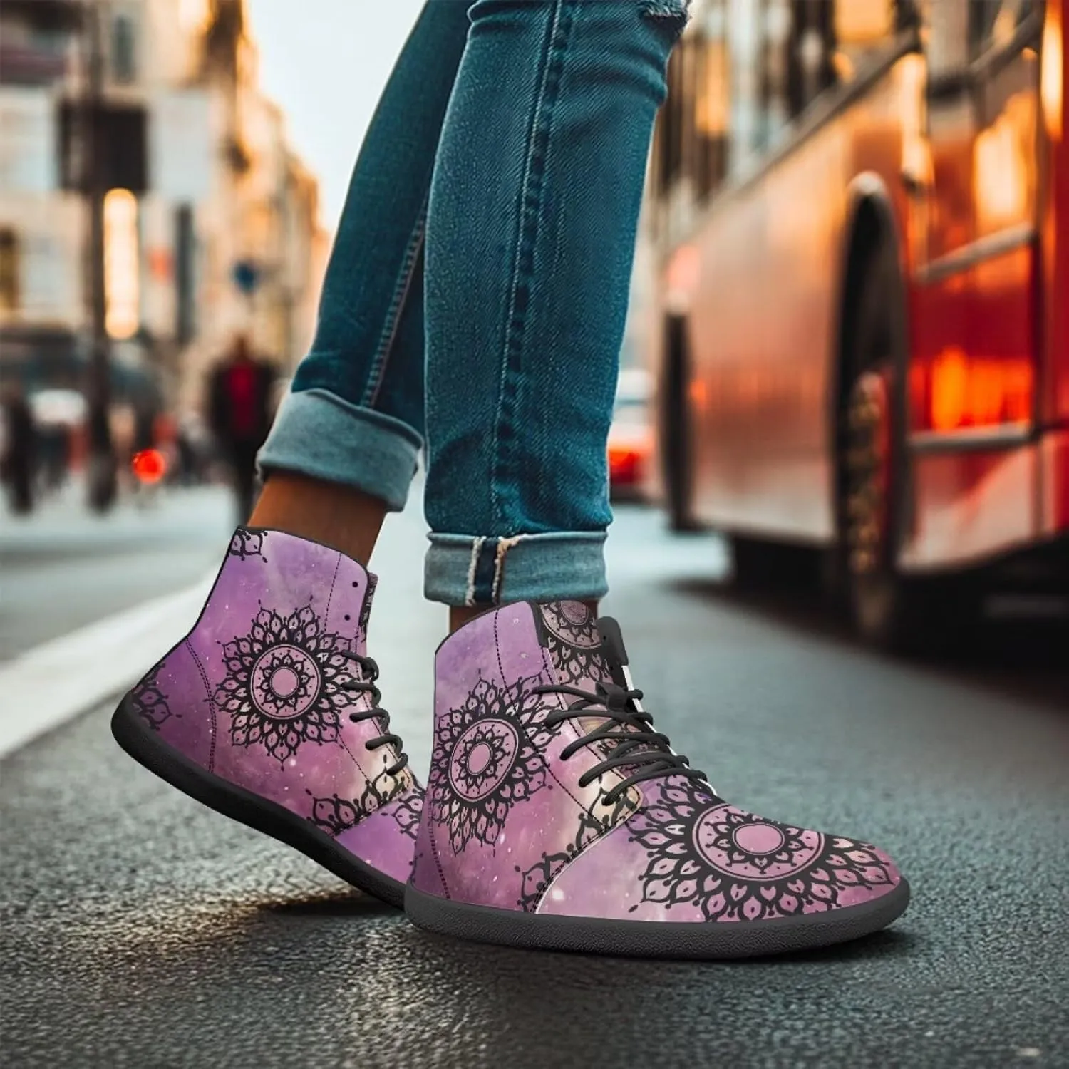 Ethnic Mandala Unisex Minimalist Wide Barefoot Shoes Women Zero Drop Sneaker Men's Wide Trail-Running Shoes
