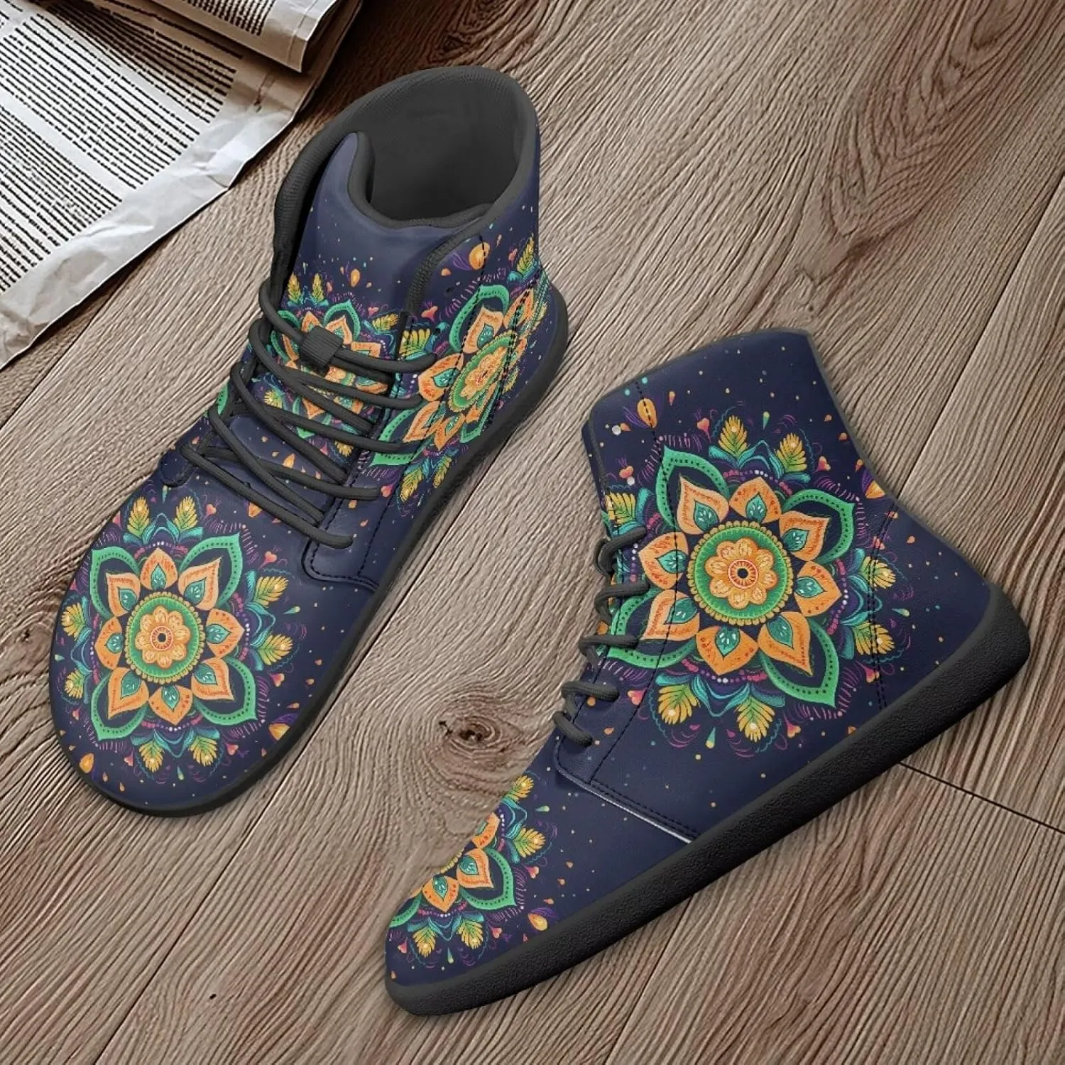 Ethnic Mandala Unisex Minimalist Wide Barefoot Shoes Women Zero Drop Sneaker Men's Wide Trail-Running Shoes