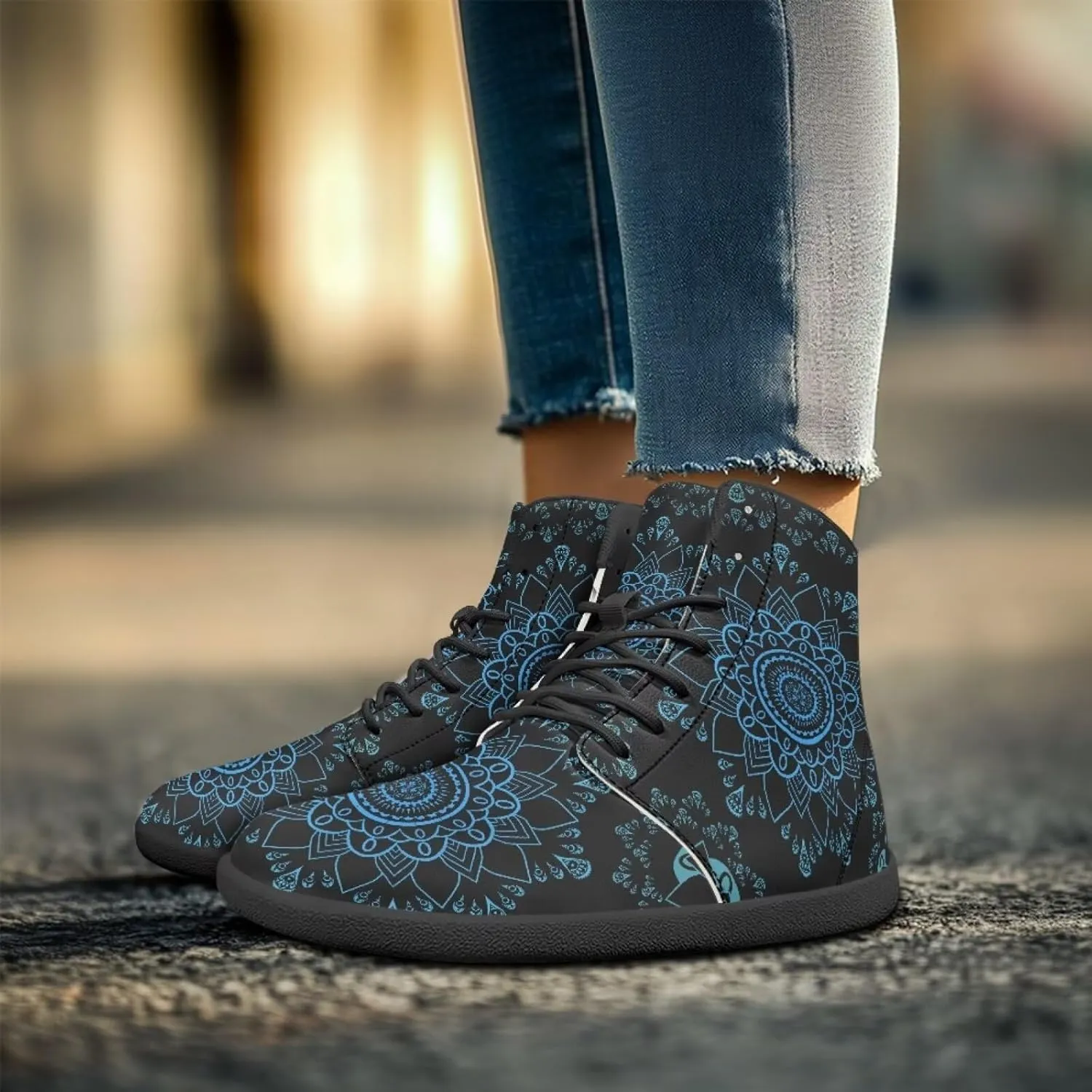 Ethnic Mandala Unisex Minimalist Wide Barefoot Shoes Women Zero Drop Sneaker Men's Wide Trail-Running Shoes