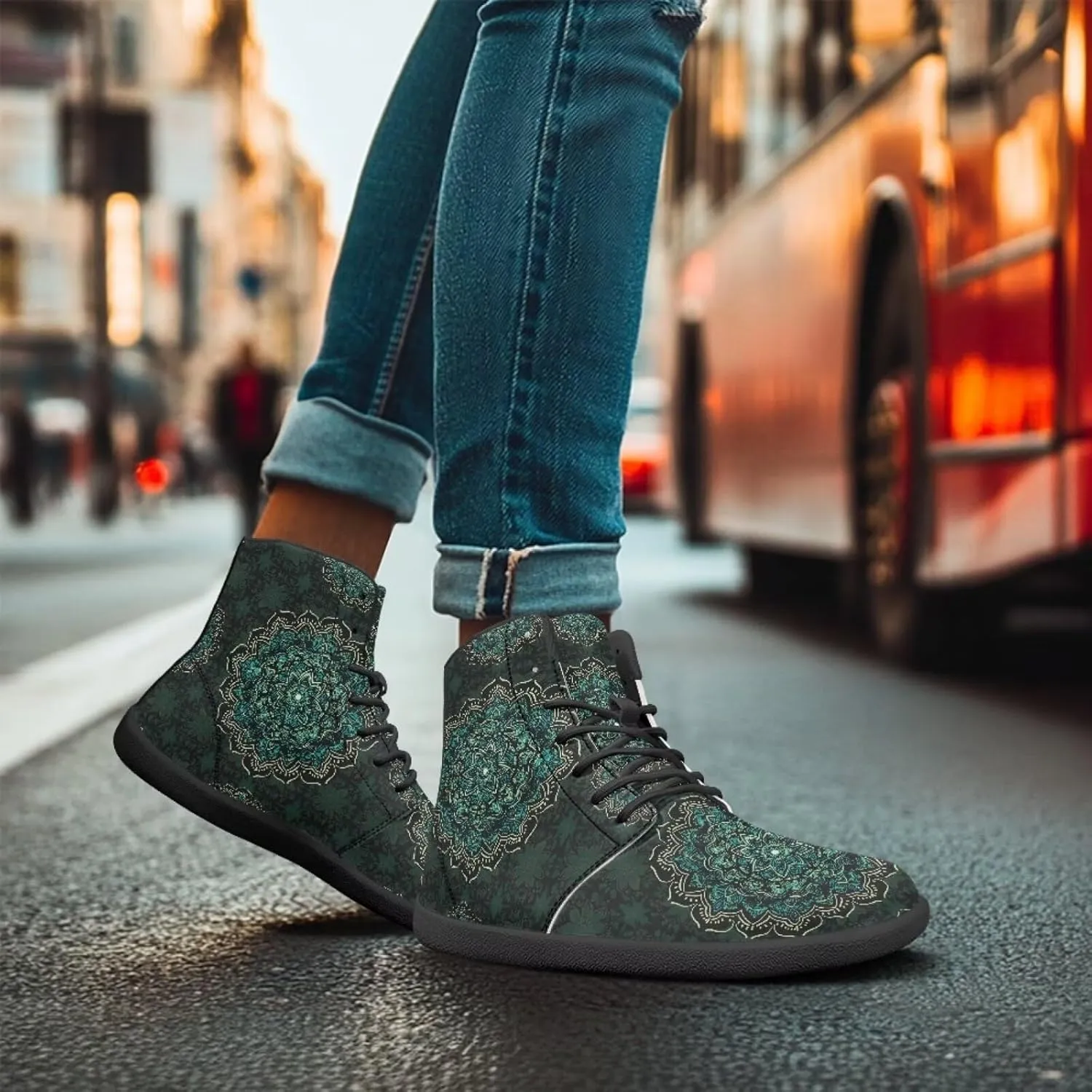 Ethnic Mandala Unisex Minimalist Wide Barefoot Shoes Women Zero Drop Sneaker Men's Wide Trail-Running Shoes