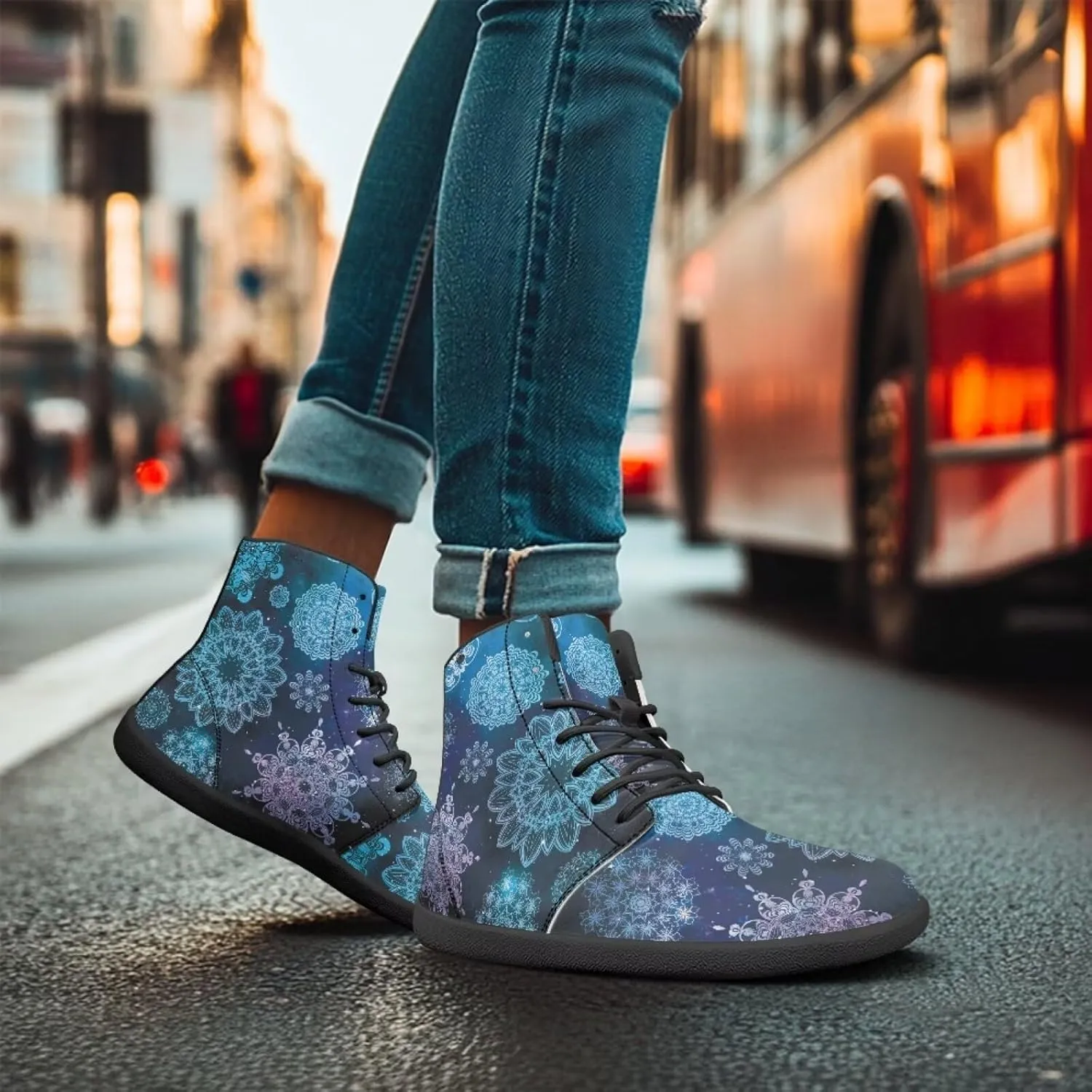 Ethnic Mandala Unisex Minimalist Wide Barefoot Shoes Women Zero Drop Sneaker Men's Wide Trail-Running Shoes
