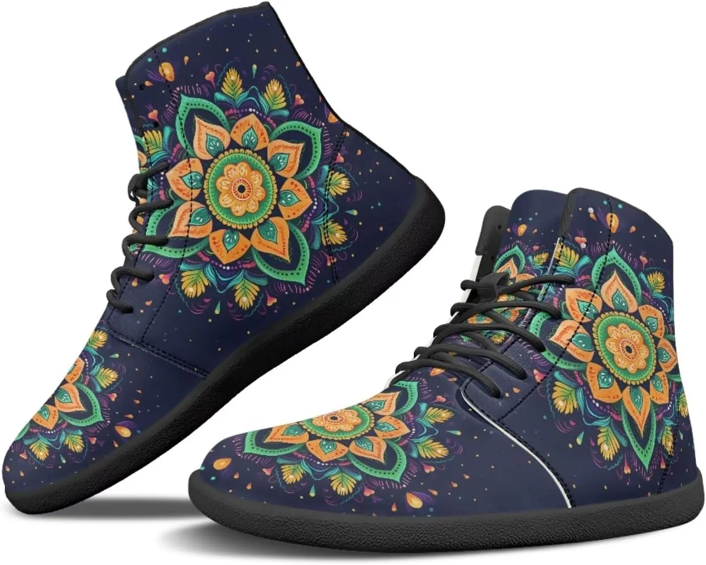Ethnic Mandala Unisex Minimalist Wide Barefoot Shoes Women Zero Drop Sneaker Men's Wide Trail-Running Shoes