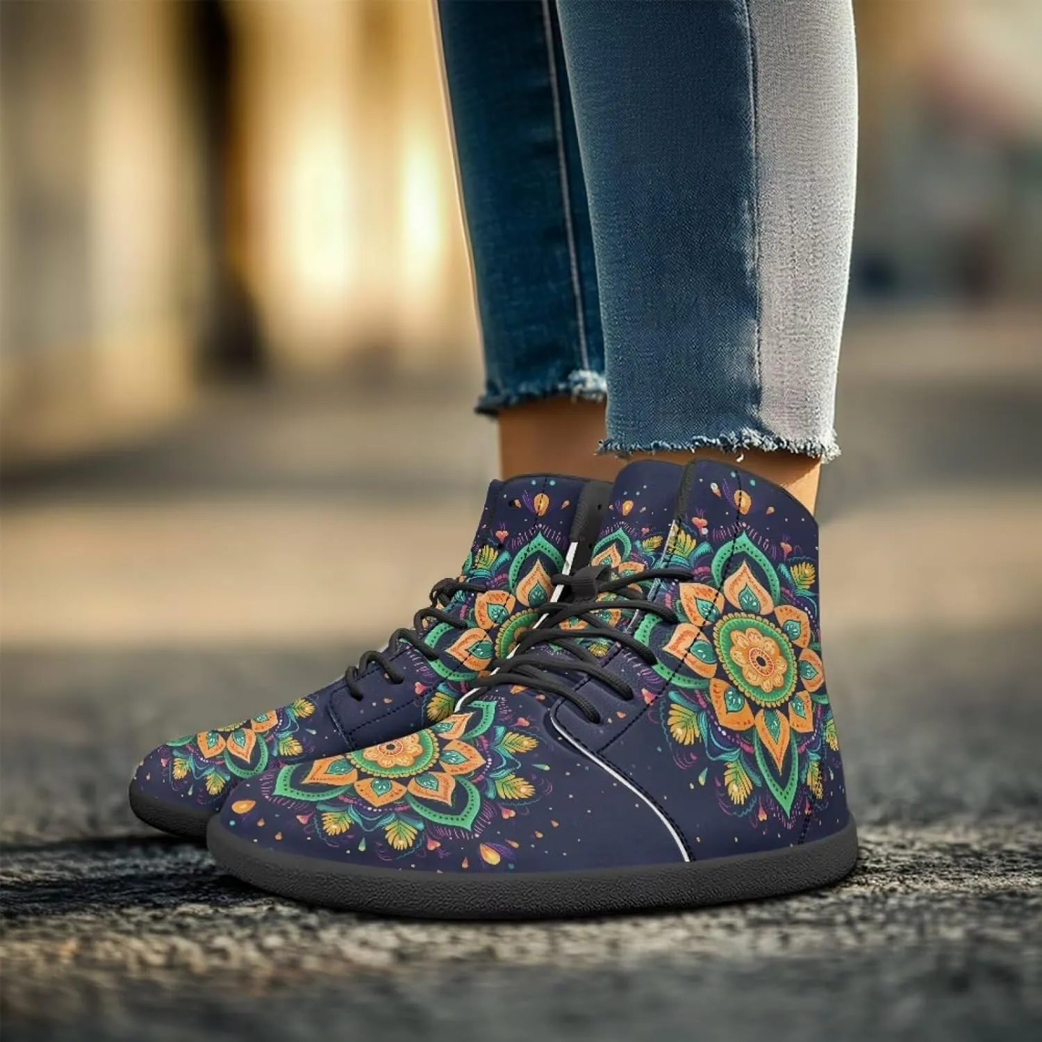Ethnic Mandala Unisex Minimalist Wide Barefoot Shoes Women Zero Drop Sneaker Men's Wide Trail-Running Shoes