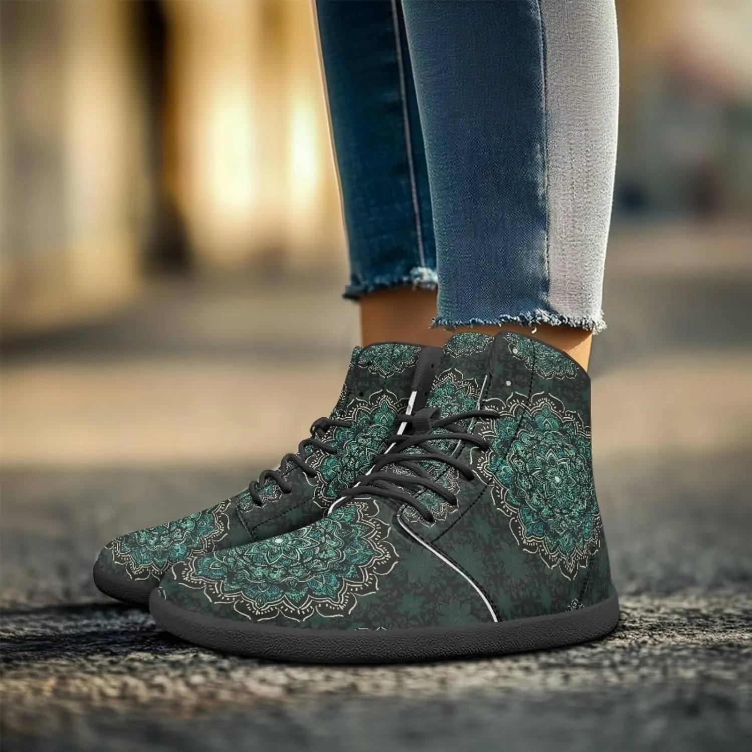 Ethnic Mandala Unisex Minimalist Wide Barefoot Shoes Women Zero Drop Sneaker Men's Wide Trail-Running Shoes