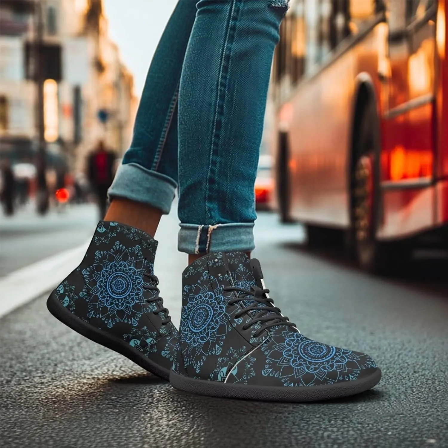 Ethnic Mandala Unisex Minimalist Wide Barefoot Shoes Women Zero Drop Sneaker Men's Wide Trail-Running Shoes
