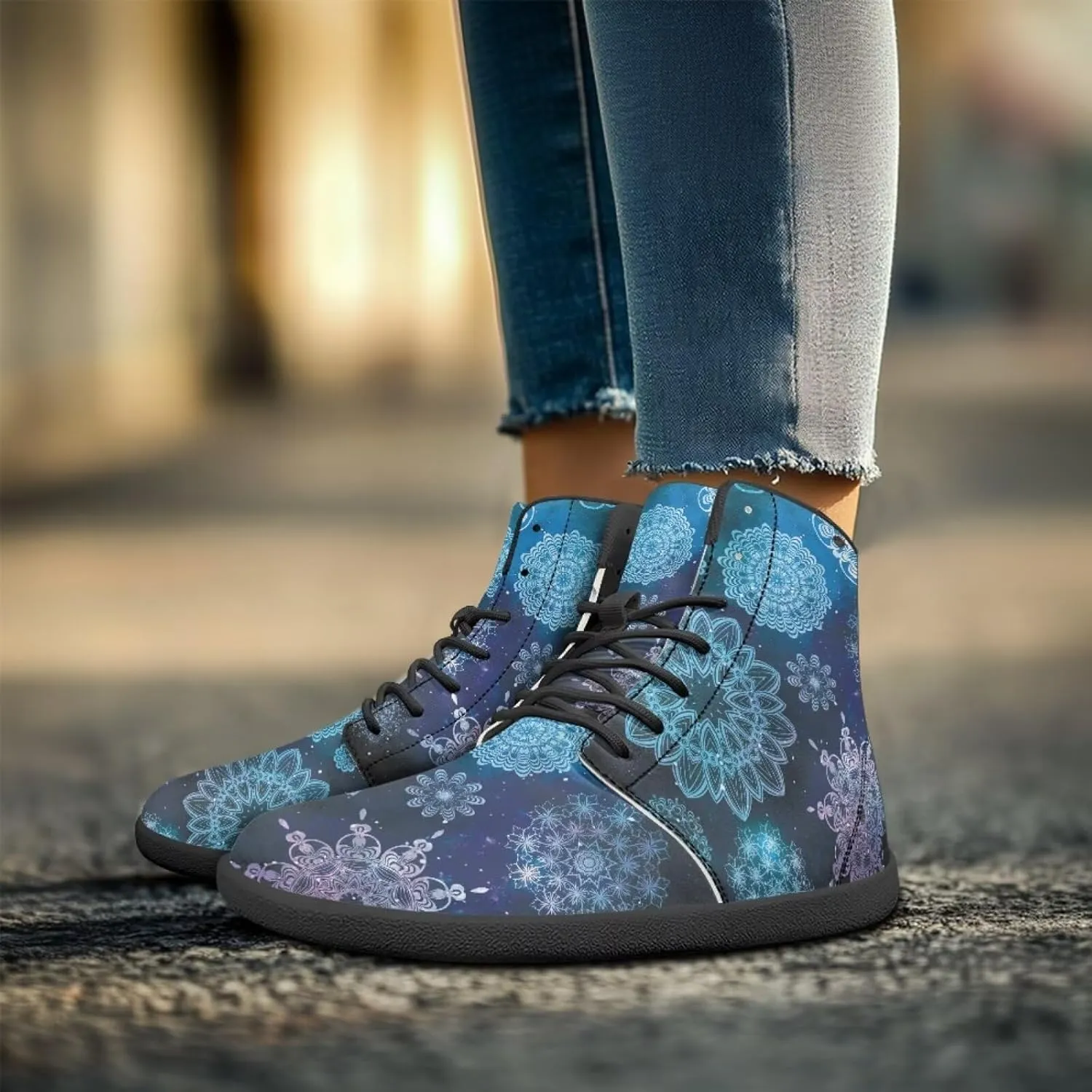 Ethnic Mandala Unisex Minimalist Wide Barefoot Shoes Women Zero Drop Sneaker Men's Wide Trail-Running Shoes