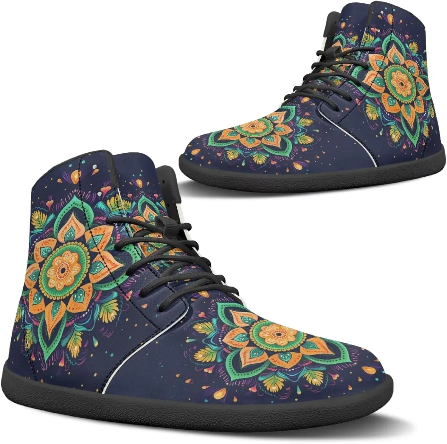 Ethnic Mandala Unisex Minimalist Wide Barefoot Shoes Women Zero Drop Sneaker Men's Wide Trail-Running Shoes