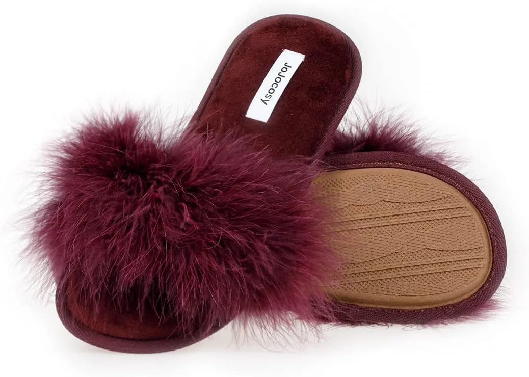 Extreme Plush Ladys Sexy Slip-on Comfortable Slippers Womens Fluffy Indoor Open-toe Scuff