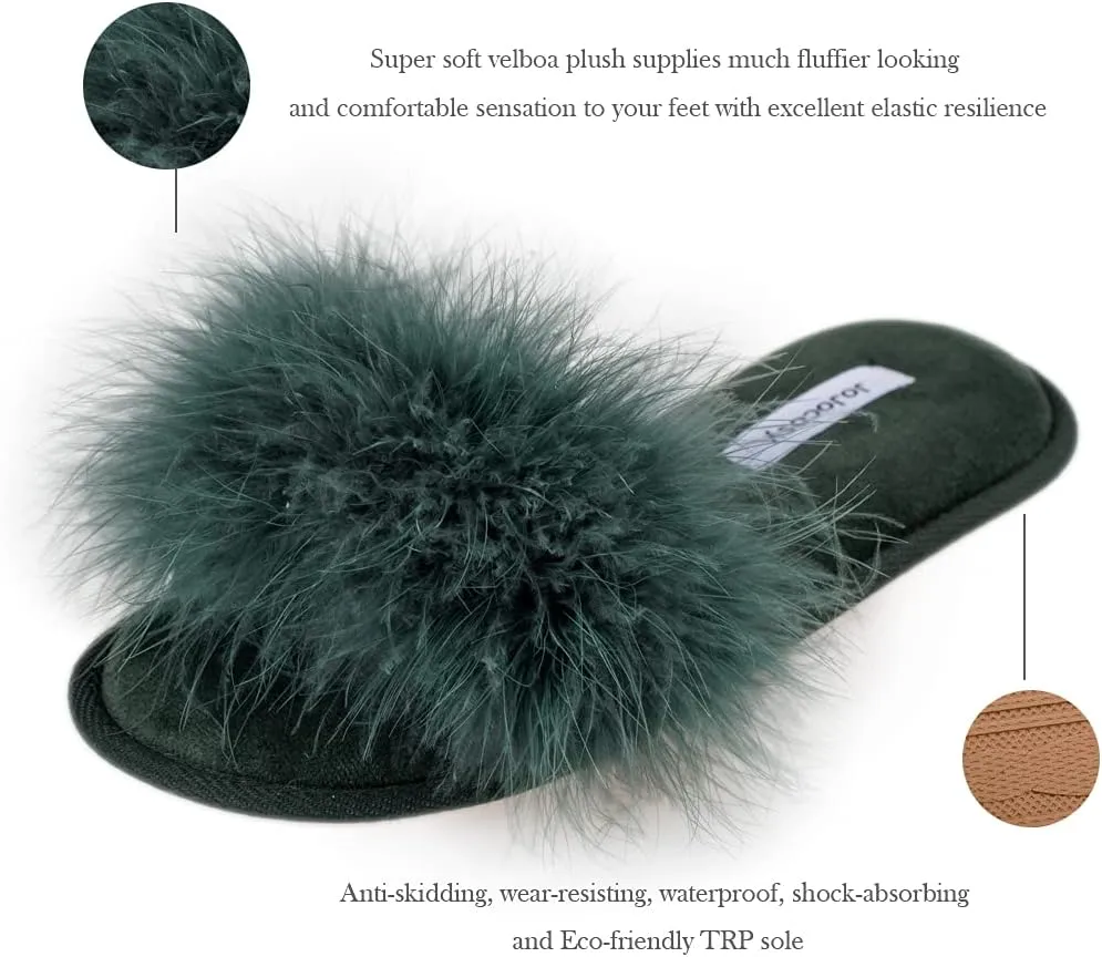 Extreme Plush Ladys Sexy Slip-on Comfortable Slippers Womens Fluffy Indoor Open-toe Scuff