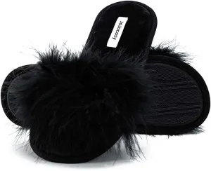 Extreme Plush Ladys Sexy Slip-on Comfortable Slippers Womens Fluffy Indoor Open-toe Scuff