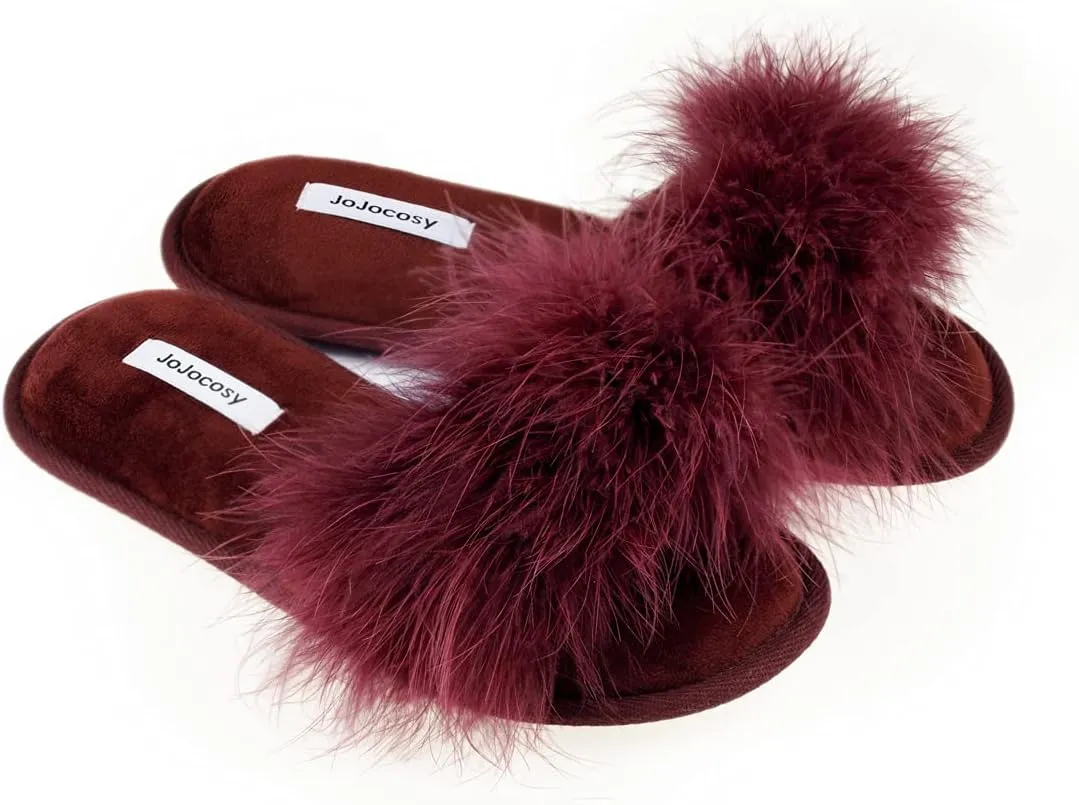 Extreme Plush Ladys Sexy Slip-on Comfortable Slippers Womens Fluffy Indoor Open-toe Scuff
