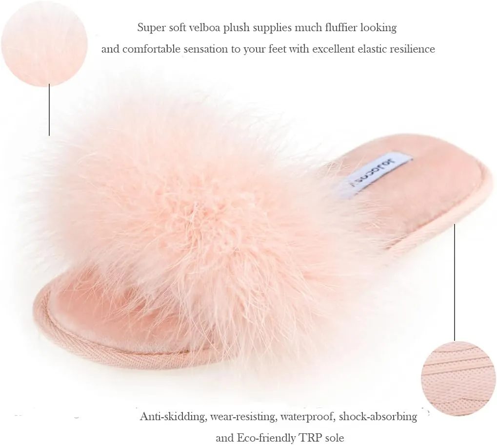 Extreme Plush Ladys Sexy Slip-on Comfortable Slippers Womens Fluffy Indoor Open-toe Scuff