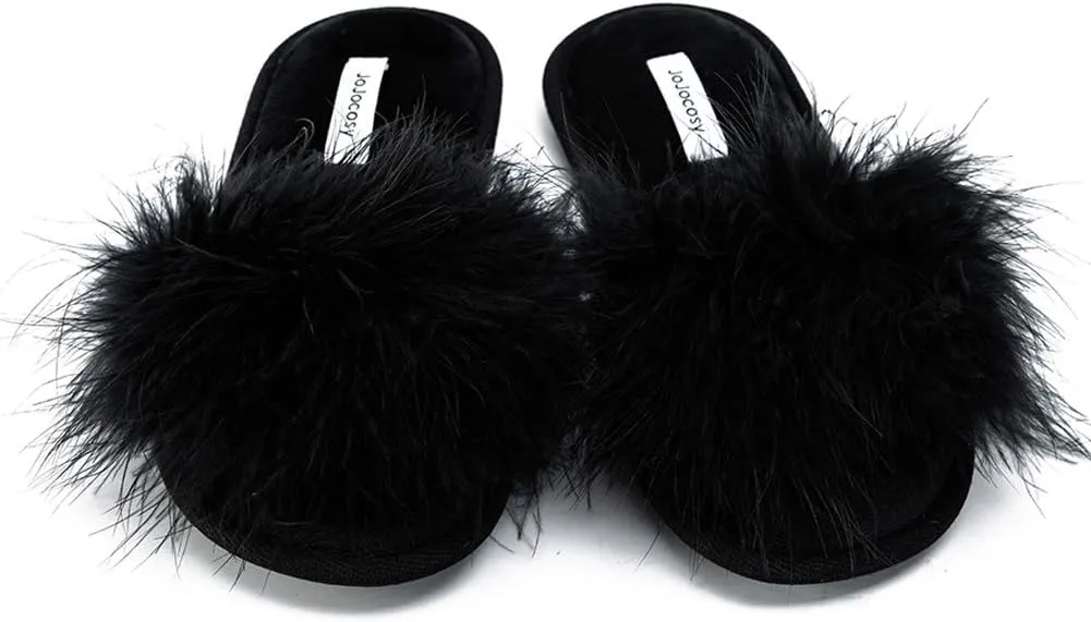 Extreme Plush Ladys Sexy Slip-on Comfortable Slippers Womens Fluffy Indoor Open-toe Scuff