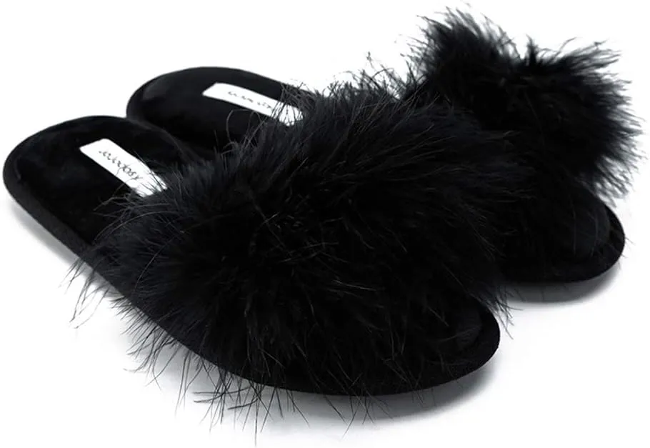 Extreme Plush Ladys Sexy Slip-on Comfortable Slippers Womens Fluffy Indoor Open-toe Scuff