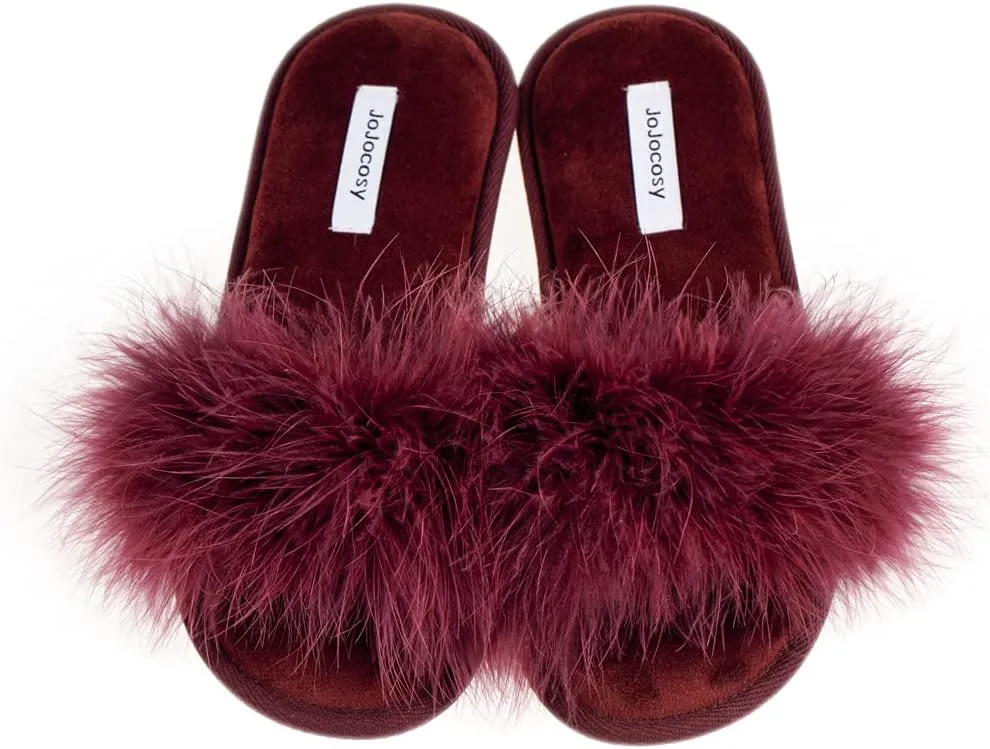Extreme Plush Ladys Sexy Slip-on Comfortable Slippers Womens Fluffy Indoor Open-toe Scuff