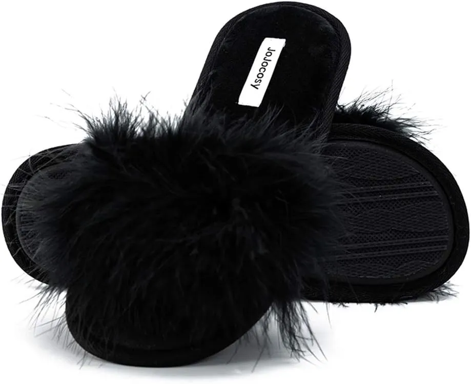 Extreme Plush Ladys Sexy Slip-on Comfortable Slippers Womens Fluffy Indoor Open-toe Scuff