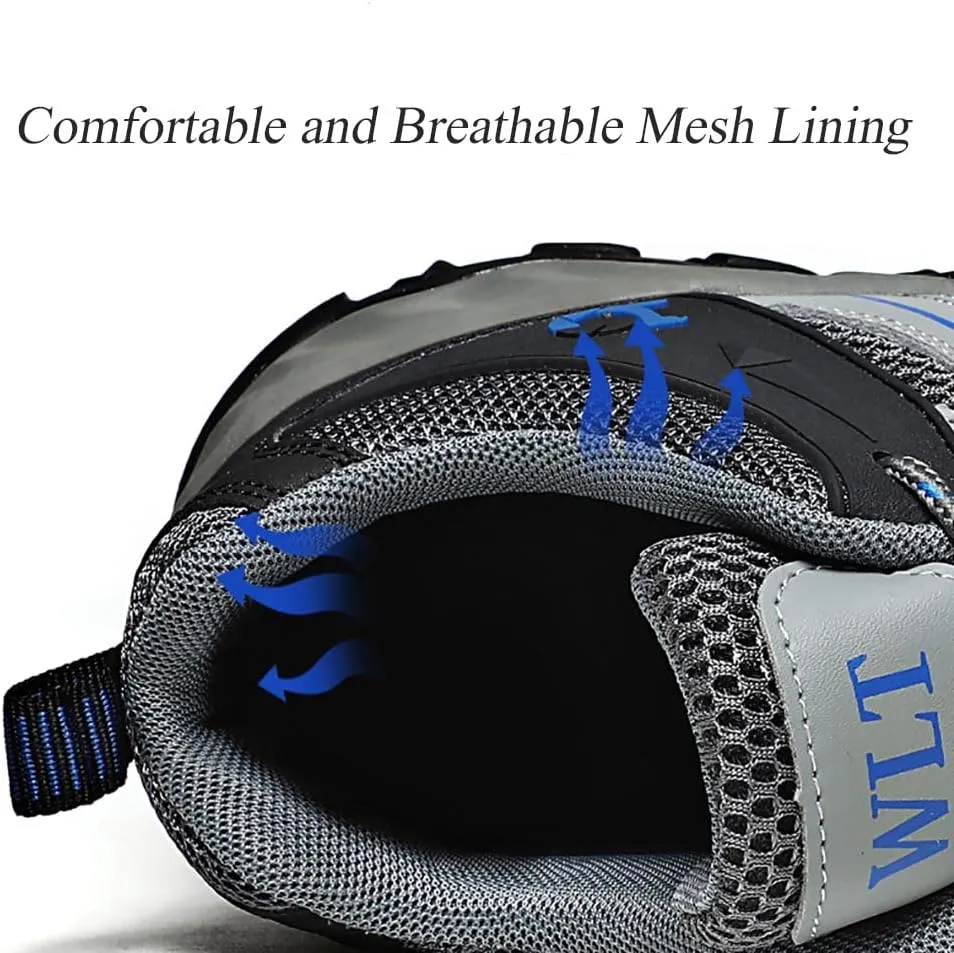 GEXECEUSS Hiking Shoes Men Lightweight Outdoor Wading Breathable Sneakers Low-Top Anti Slip Shock Absorption Camping Walking Shoes
