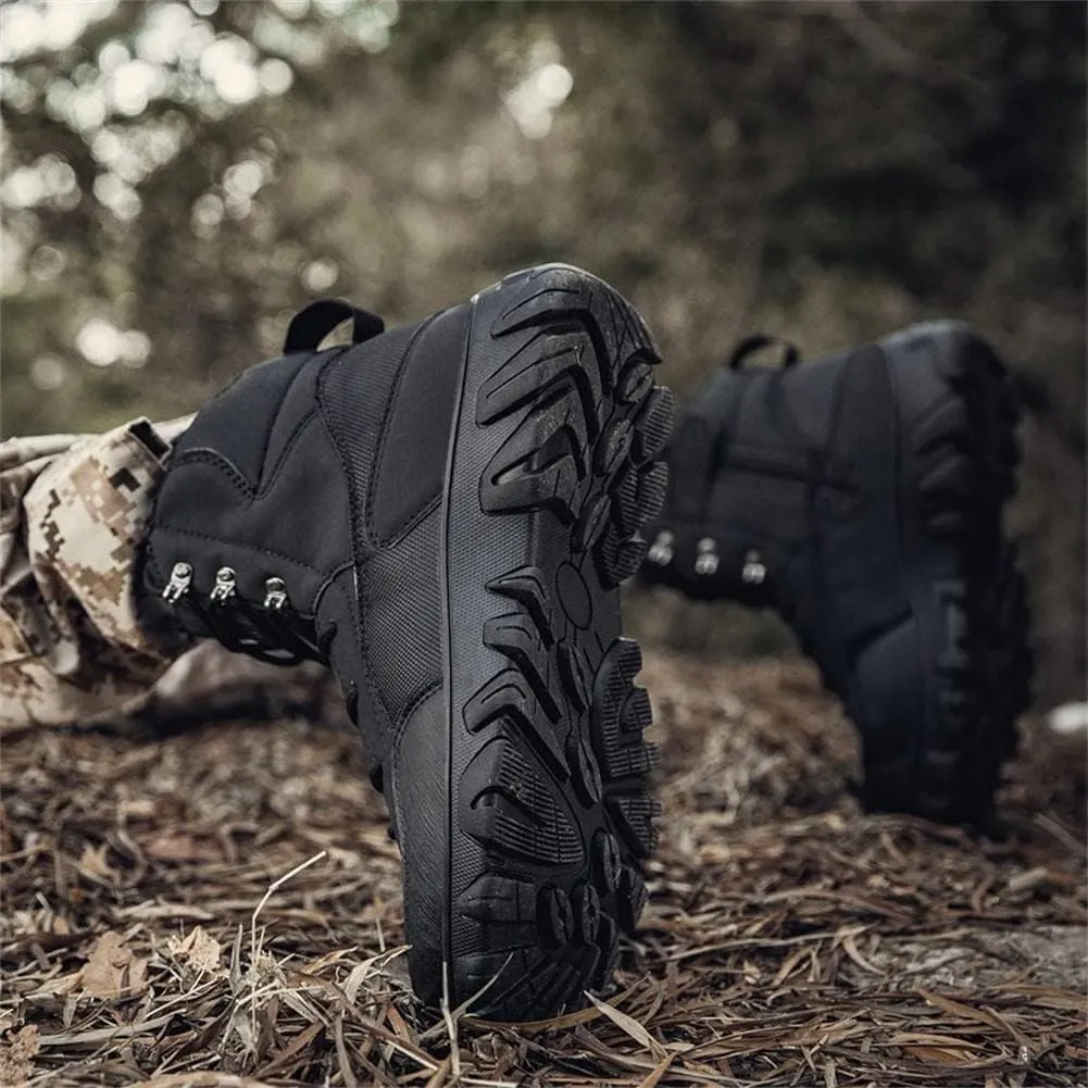 GEXECEUSS Men's Military Tactical Boots Lightweight Combat Outdoor Rubber Outsole Boots Desert Boots Side Zip Leather Cargo Boots