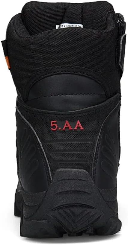 GEXECEUSS Men's Military Tactical Boots Lightweight Combat Outdoor Rubber Outsole Boots Desert Boots Side Zip Leather Cargo Boots