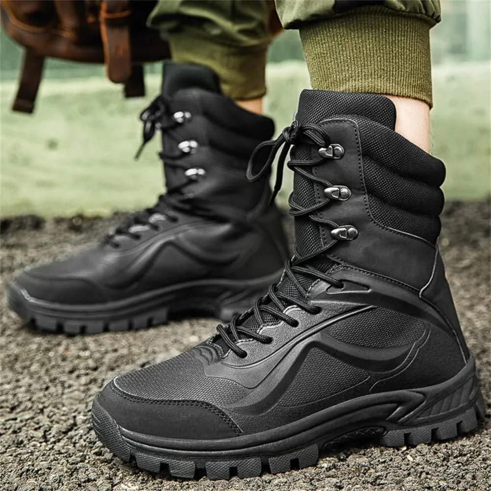 GEXECEUSS Military Boots for Men Side Zipper Lightweight Combat Outdoor Rubber Outsole Boots Hiking Motorcycle Combat Boots Desert Boots