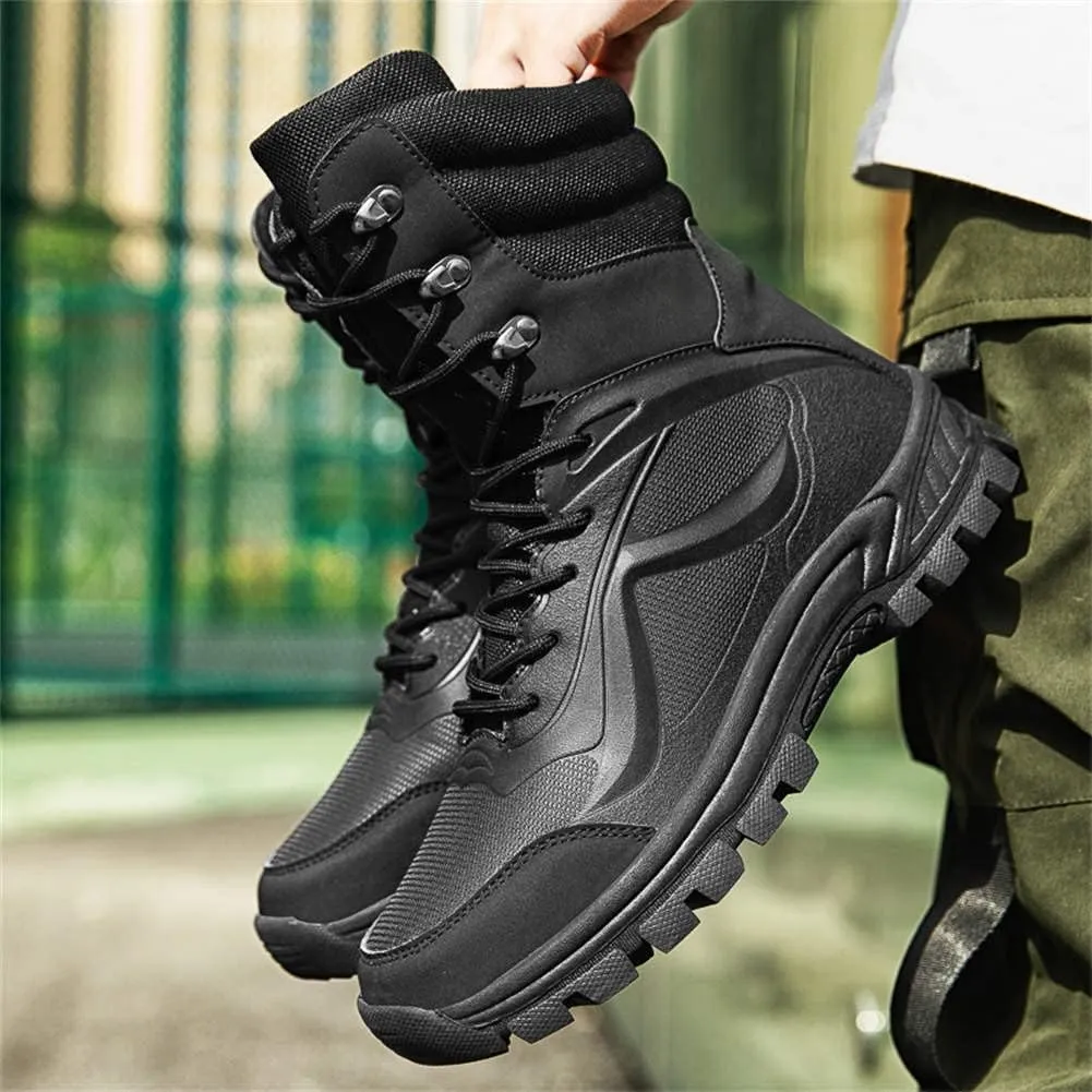 GEXECEUSS Military Boots for Men Side Zipper Lightweight Combat Outdoor Rubber Outsole Boots Hiking Motorcycle Combat Boots Desert Boots