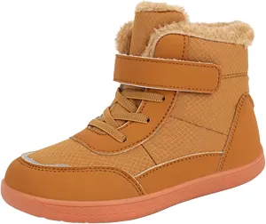 Girls Boys Winter Boots Kids Unisex Adjustable Strap Fleece Lined Snow Shoes Casual Thicken Warm Ankle Boots