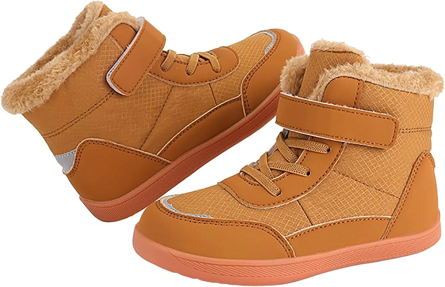 Girls Boys Winter Boots Kids Unisex Adjustable Strap Fleece Lined Snow Shoes Casual Thicken Warm Ankle Boots