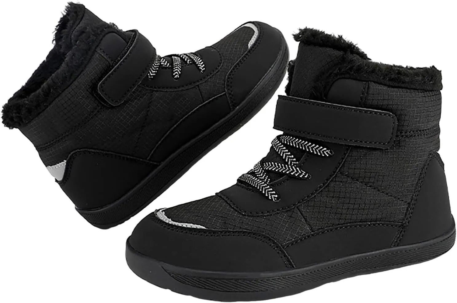 Girls Boys Winter Boots Kids Unisex Adjustable Strap Fleece Lined Snow Shoes Casual Thicken Warm Ankle Boots