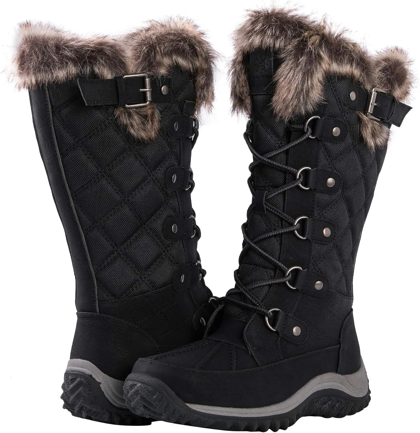 GLOBALWIN Women's Mid-Calf Fleece Lined Winter Boots