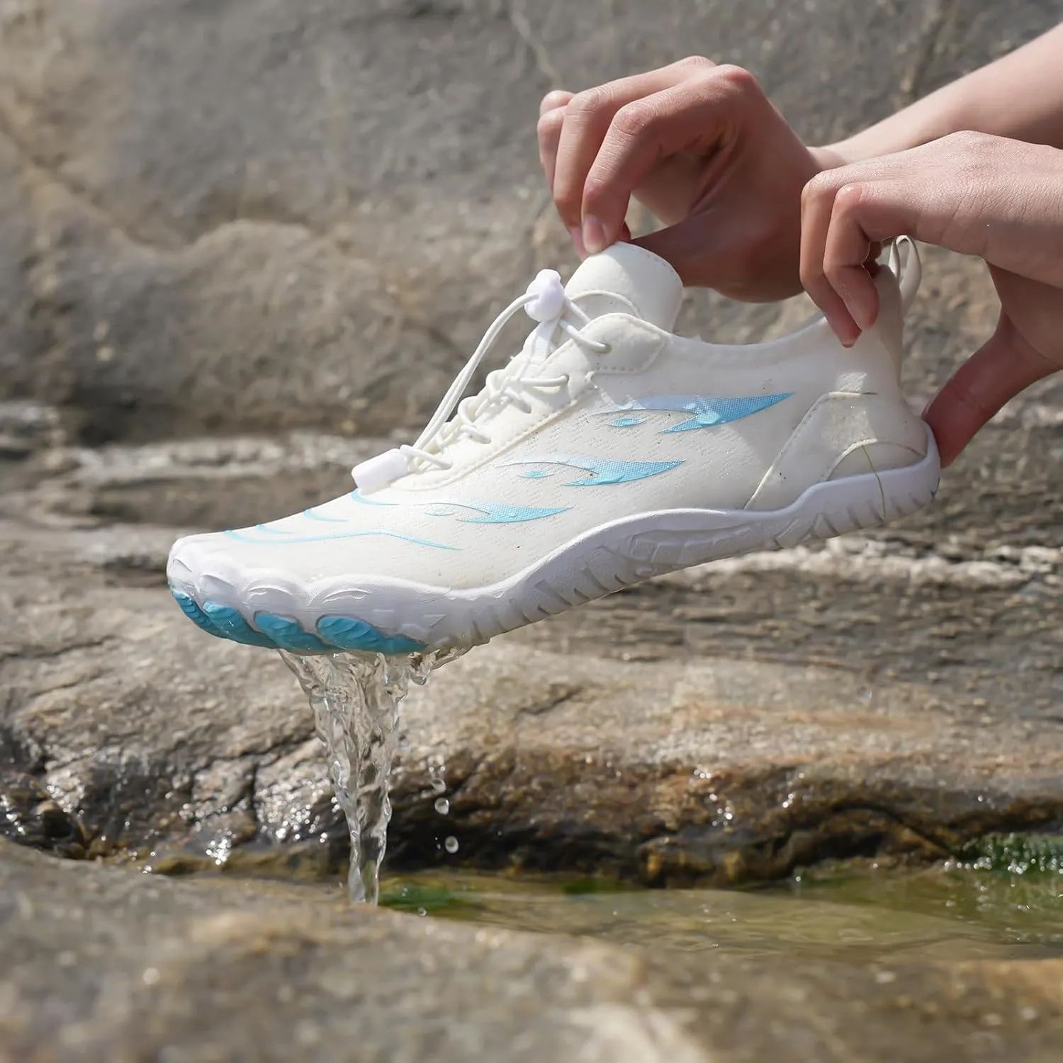 Grounded Footwear for Women Men Quick Dry Water Resistant Water Shoes,Wide Toe Box&Non-Slip Breathable Barefoot,Lightweight Adjustable Fitness Sports Footwear Outdoor Beach Surfing Training Barefoot