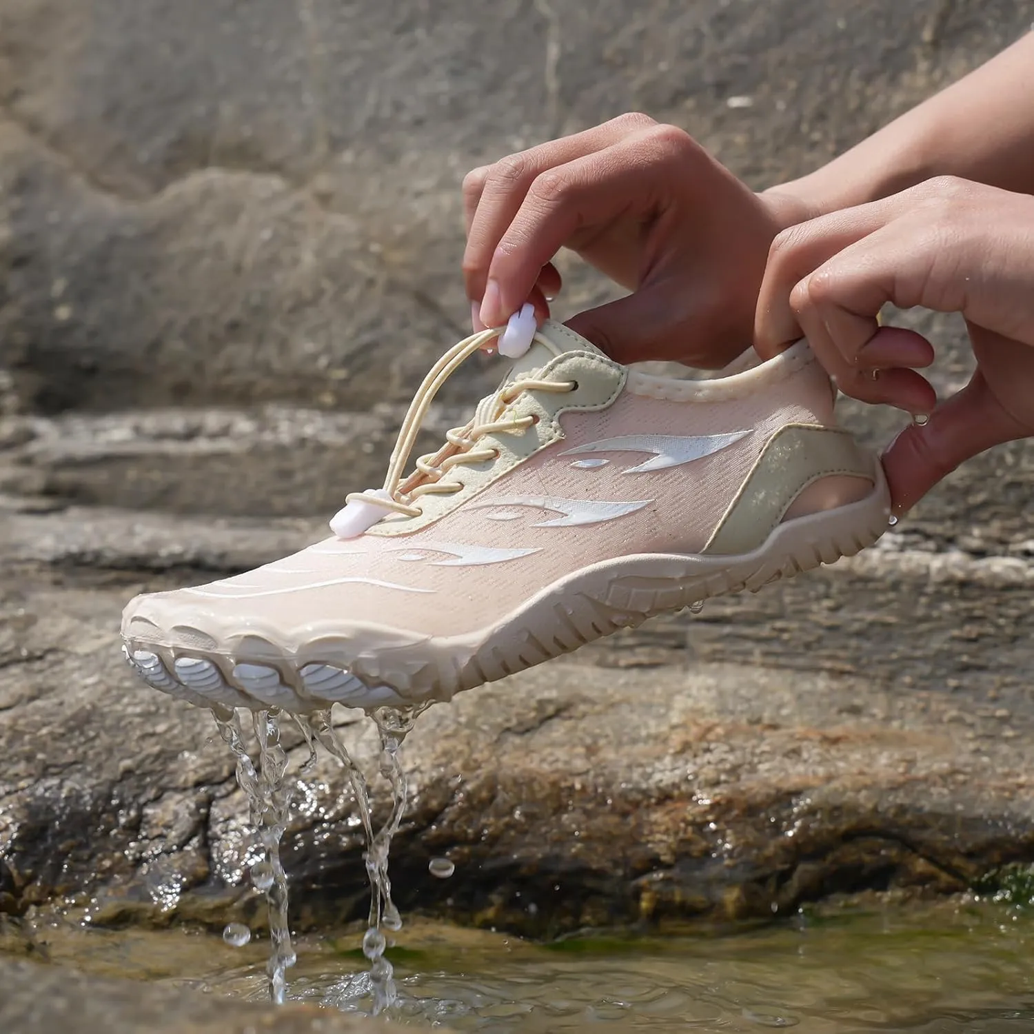 Grounded Footwear for Women Men Quick Dry Water Resistant Water Shoes,Wide Toe Box&Non-Slip Breathable Barefoot,Lightweight Adjustable Fitness Sports Footwear Outdoor Beach Surfing Training Barefoot