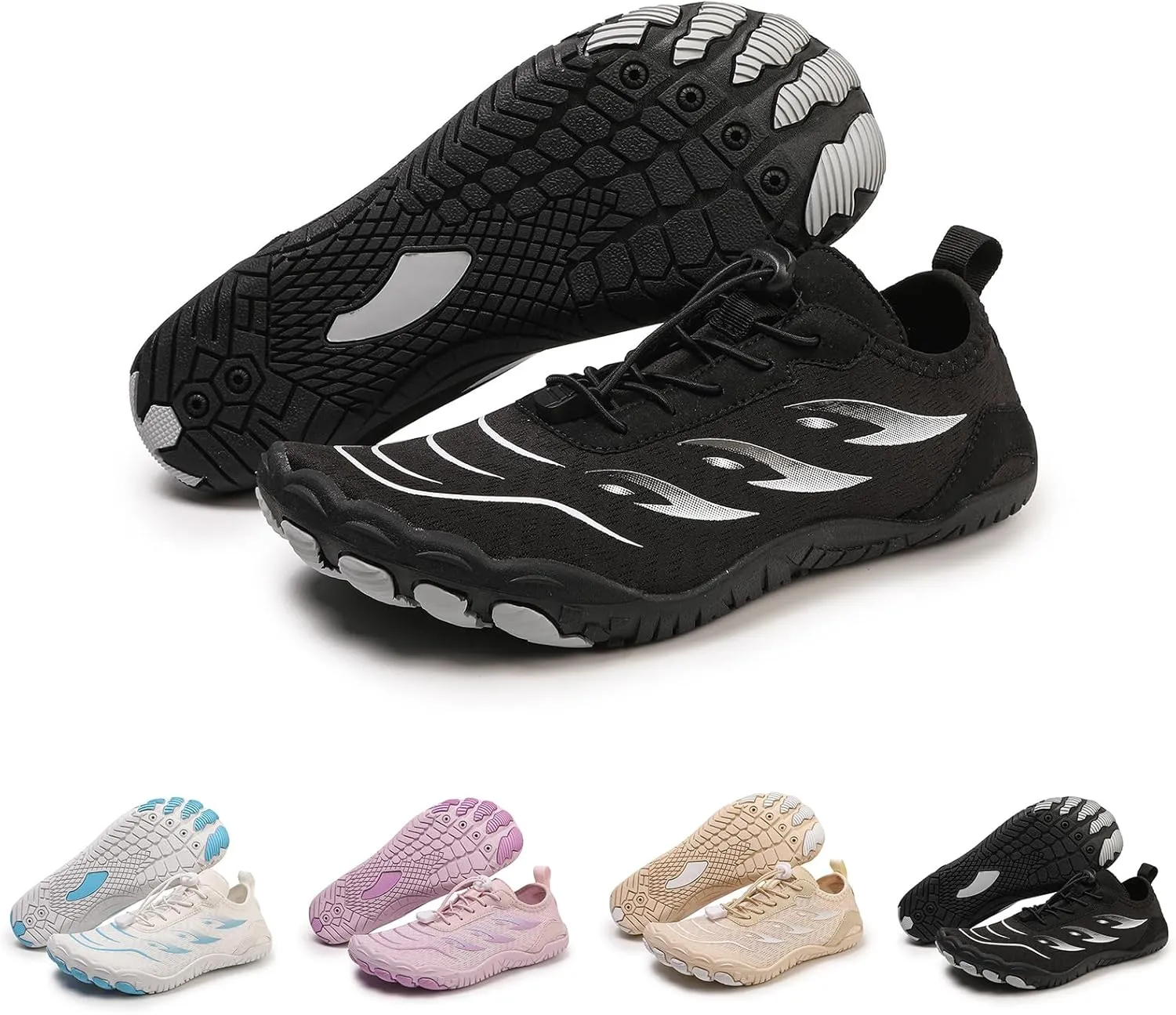 Grounded Footwear for Women Men Quick Dry Water Resistant Water Shoes,Wide Toe Box&Non-Slip Breathable Barefoot,Lightweight Adjustable Fitness Sports Footwear Outdoor Beach Surfing Training Barefoot