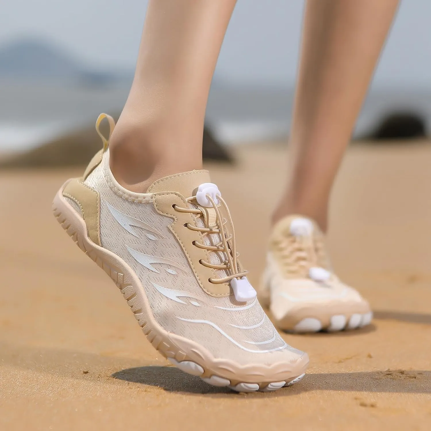 Grounded Footwear for Women Men Quick Dry Water Resistant Water Shoes,Wide Toe Box&Non-Slip Breathable Barefoot,Lightweight Adjustable Fitness Sports Footwear Outdoor Beach Surfing Training Barefoot