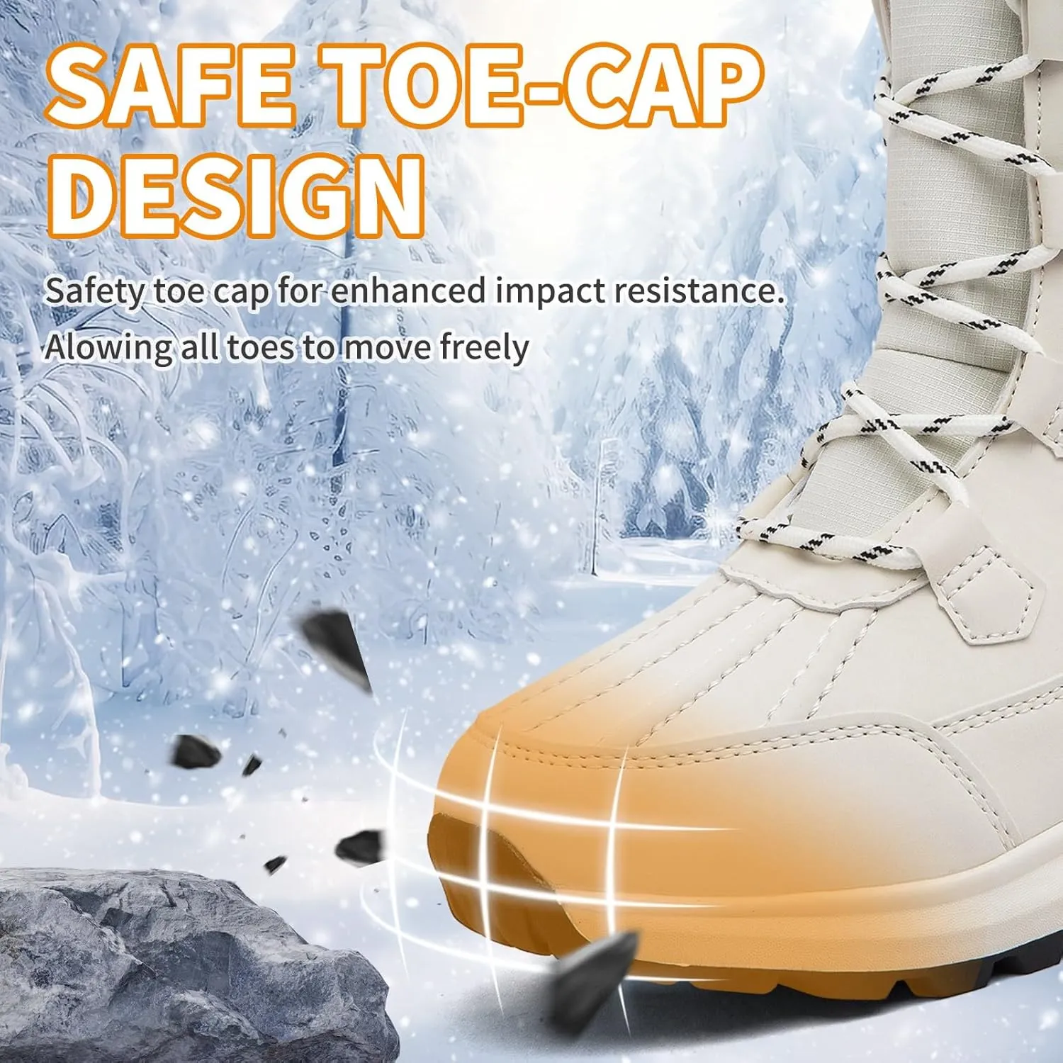 Hanani Womens Snow Boots Warm Fur Lined Winter Boots Anti Slip Ankle Boots Mid Calf Snowboots Waterproof and Cold-Resistant Outdoor Walking Shoes for Women