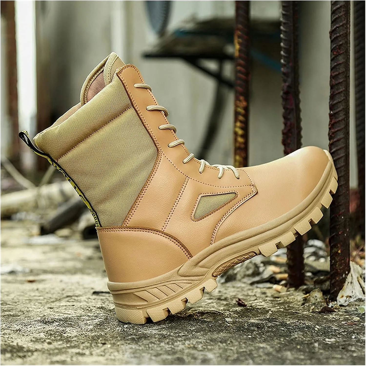 High Rise Hiking Boots, Outdoor Combat Waterproof Boots Men,High- top Work Army Tactical Patrol Hiking Footwear, Breathable Non- Slip Trekking Lace Up Snow Boots, for Birthday,Father' s Day and Chris
