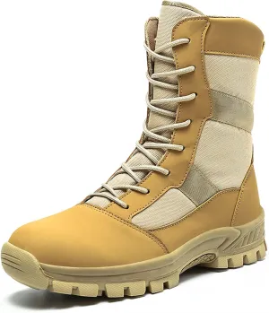 High Rise Hiking Boots, Outdoor Hiking Boots Men,Lace- up Motorcycle Biker Boots, Army Combat Tactical Patrol Shoes, Waterproof Non- Slip Casual Jungle Safety Footwear, for Birthday,Father' s Day and