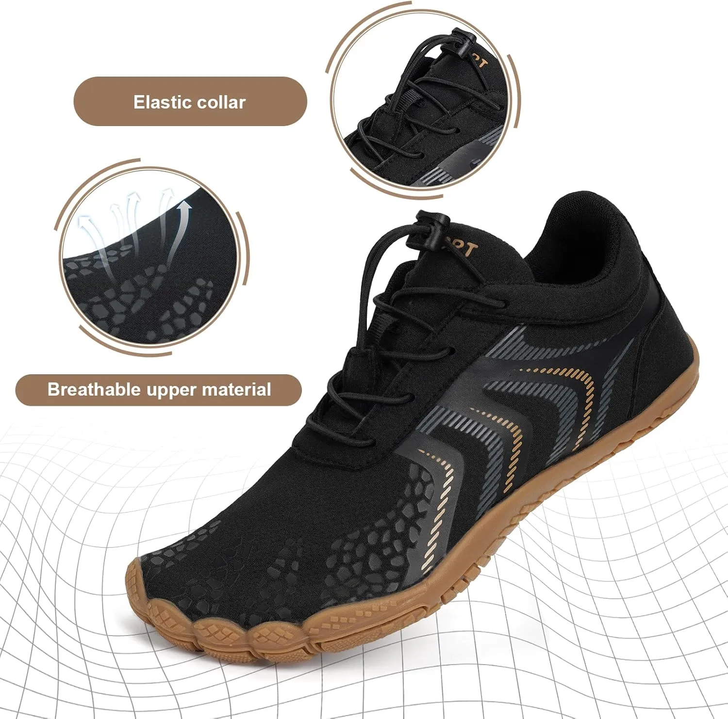 Hike Barefoot Shoes for Winter Autumn Footwear, Minimalist Barefoot Shoes for Men Women Wide Toe Zero Drop Athletic Hiking and Trail Running Shoe