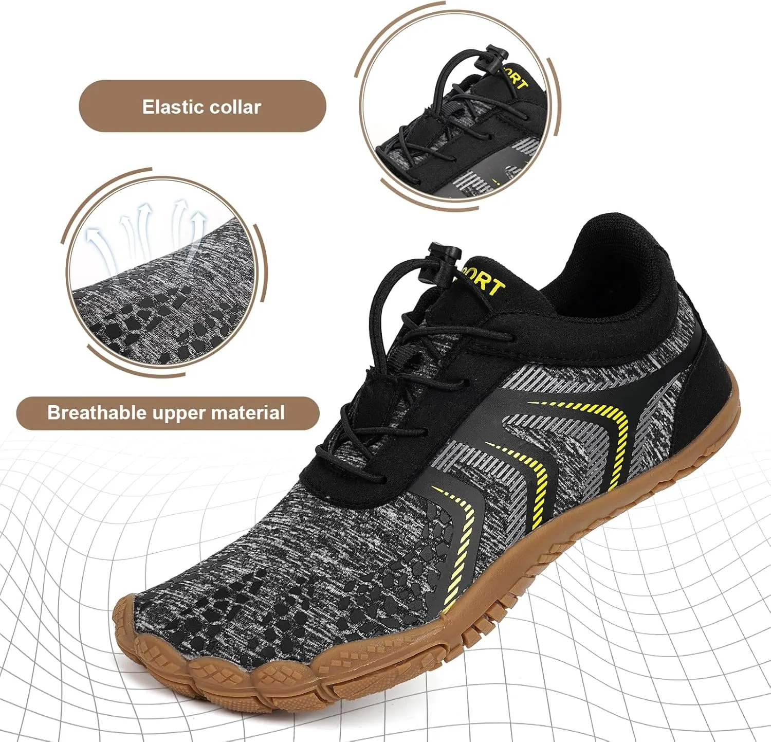 Hike Barefoot Shoes for Winter Autumn Footwear, Minimalist Barefoot Shoes for Men Women Wide Toe Zero Drop Athletic Hiking and Trail Running Shoe