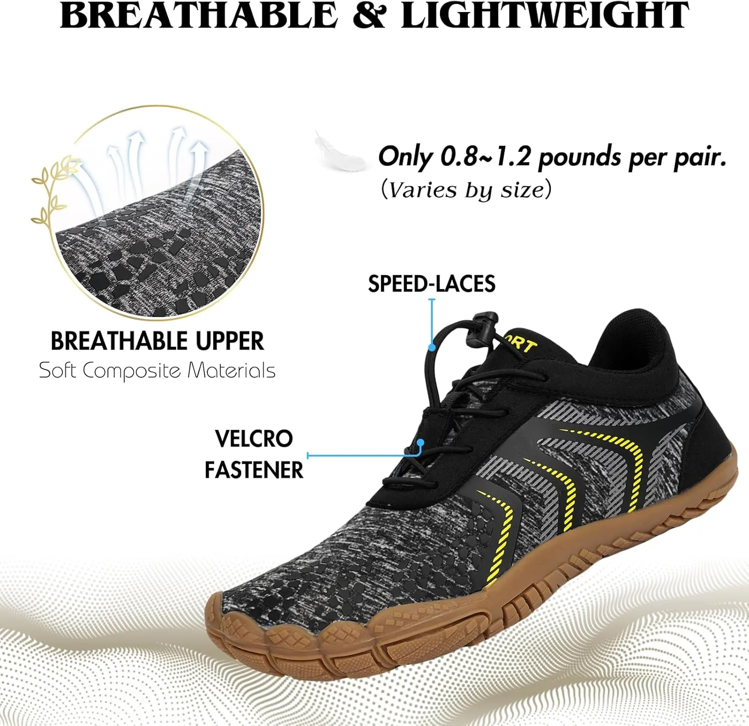 Hike Barefoot Shoes Womens Mens Minimalist Footwear Wide Toe Box Zero Drop Hiking Shoes Lightweight Breathable Sneakers