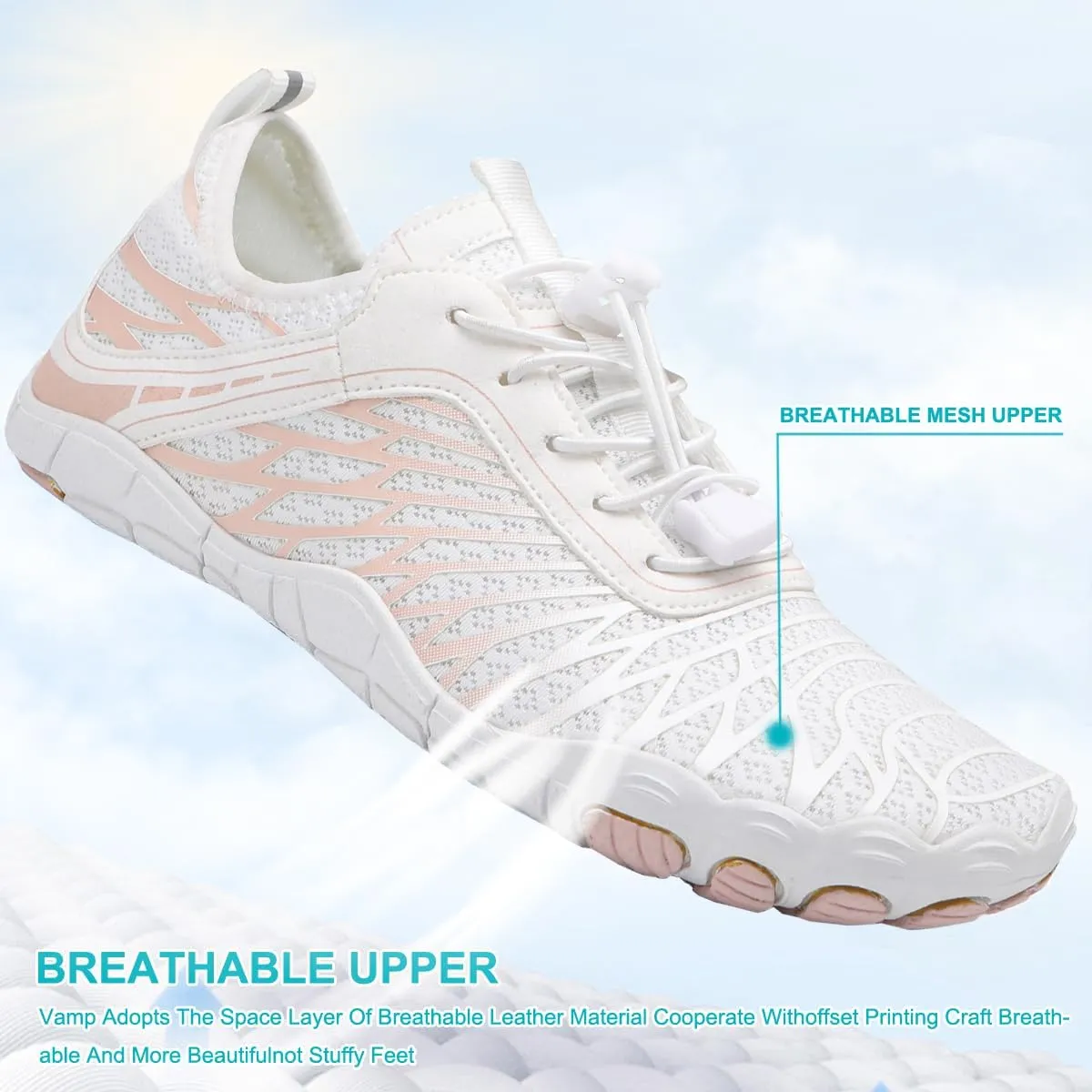 Hike Barefoot Shoes Womens Men,Unisex Barefoot Water Shoes Breathable, Anti-Slip Hiking Footwear for Athletic Wide Toe Shoe Footwear for Hiking, Walking, Running, Yoga, and Water Sports