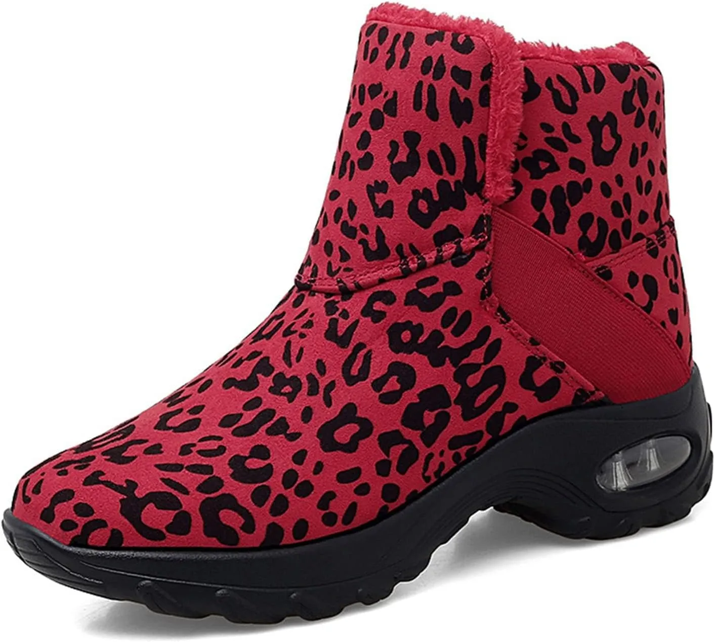 HINDOLA Winter Snow Boots for Women Faux Fur Waterproof Cold-Resistant Warm Boots Walking Hiking Booties Ladies Cozy Short Boots Outdoor