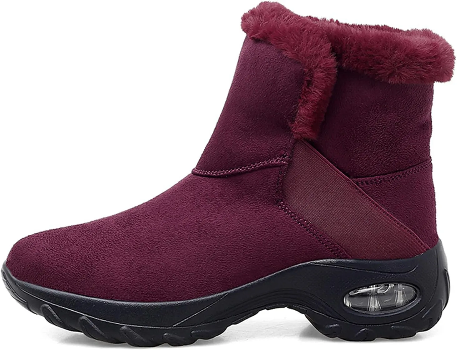 HINDOLA Winter Snow Boots for Women Faux Fur Waterproof Cold-Resistant Warm Boots Walking Hiking Booties Ladies Cozy Short Boots Outdoor