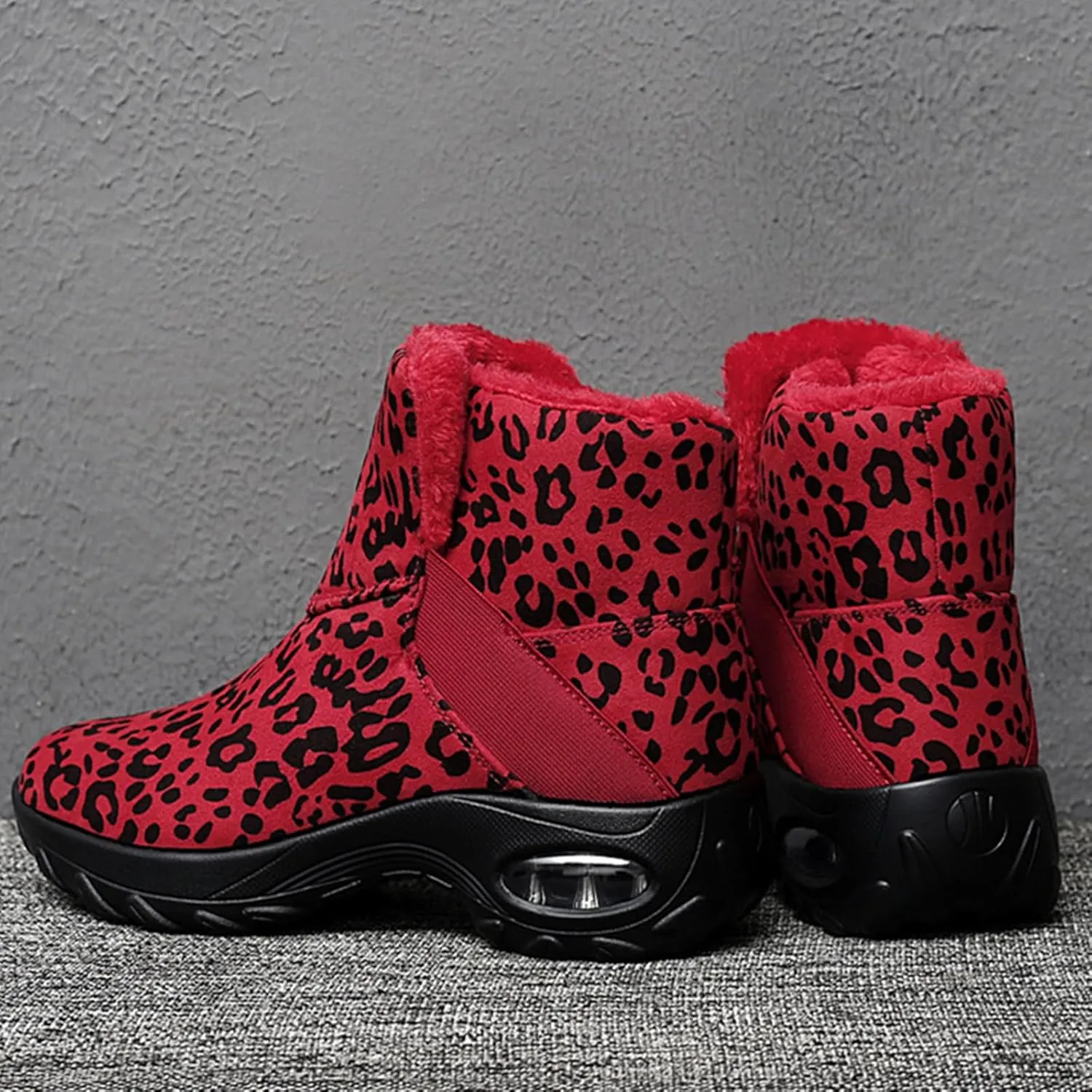 HINDOLA Winter Snow Boots for Women Faux Fur Waterproof Cold-Resistant Warm Boots Walking Hiking Booties Ladies Cozy Short Boots Outdoor