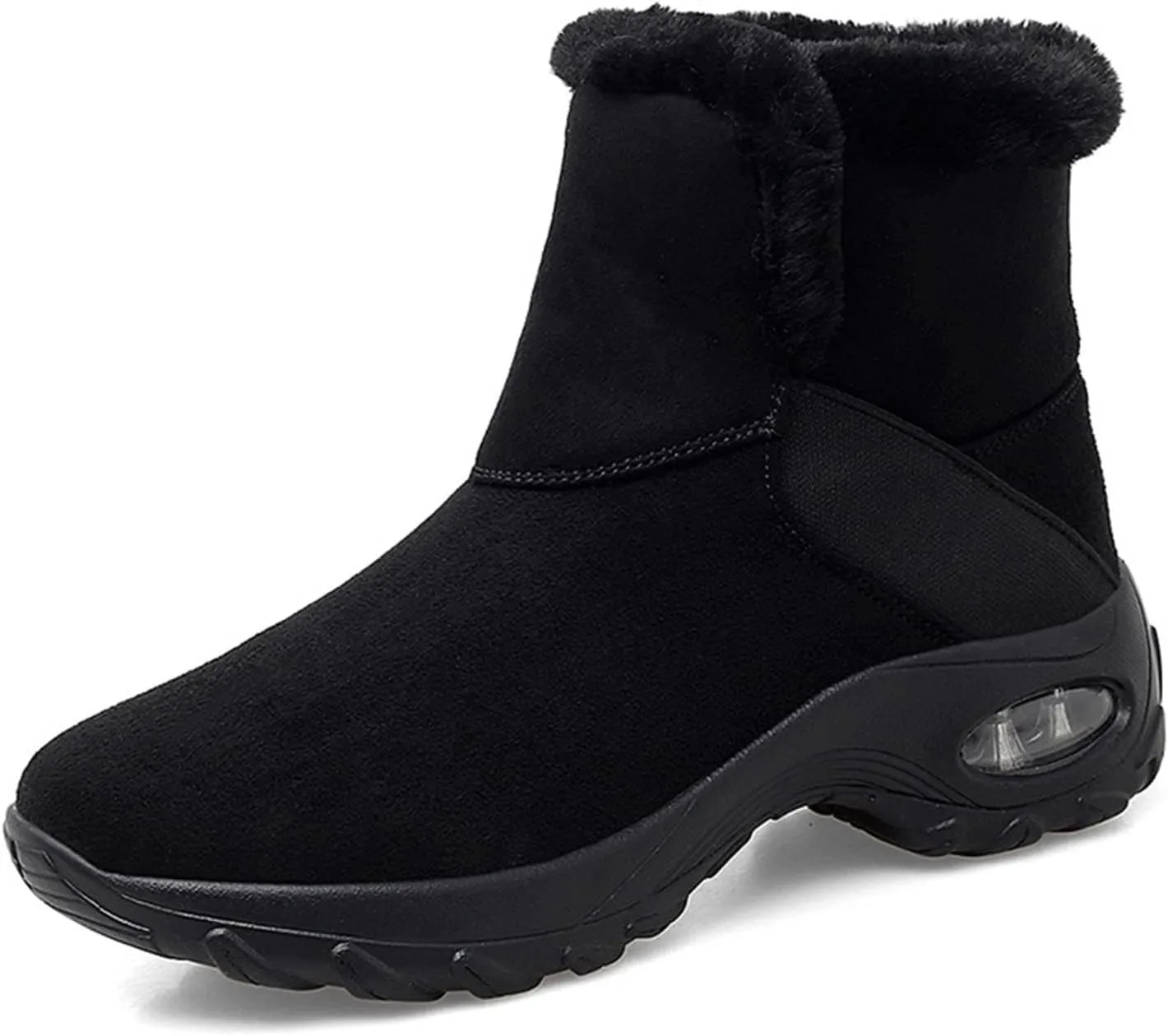 HINDOLA Winter Snow Boots for Women Faux Fur Waterproof Cold-Resistant Warm Boots Walking Hiking Booties Ladies Cozy Short Boots Outdoor
