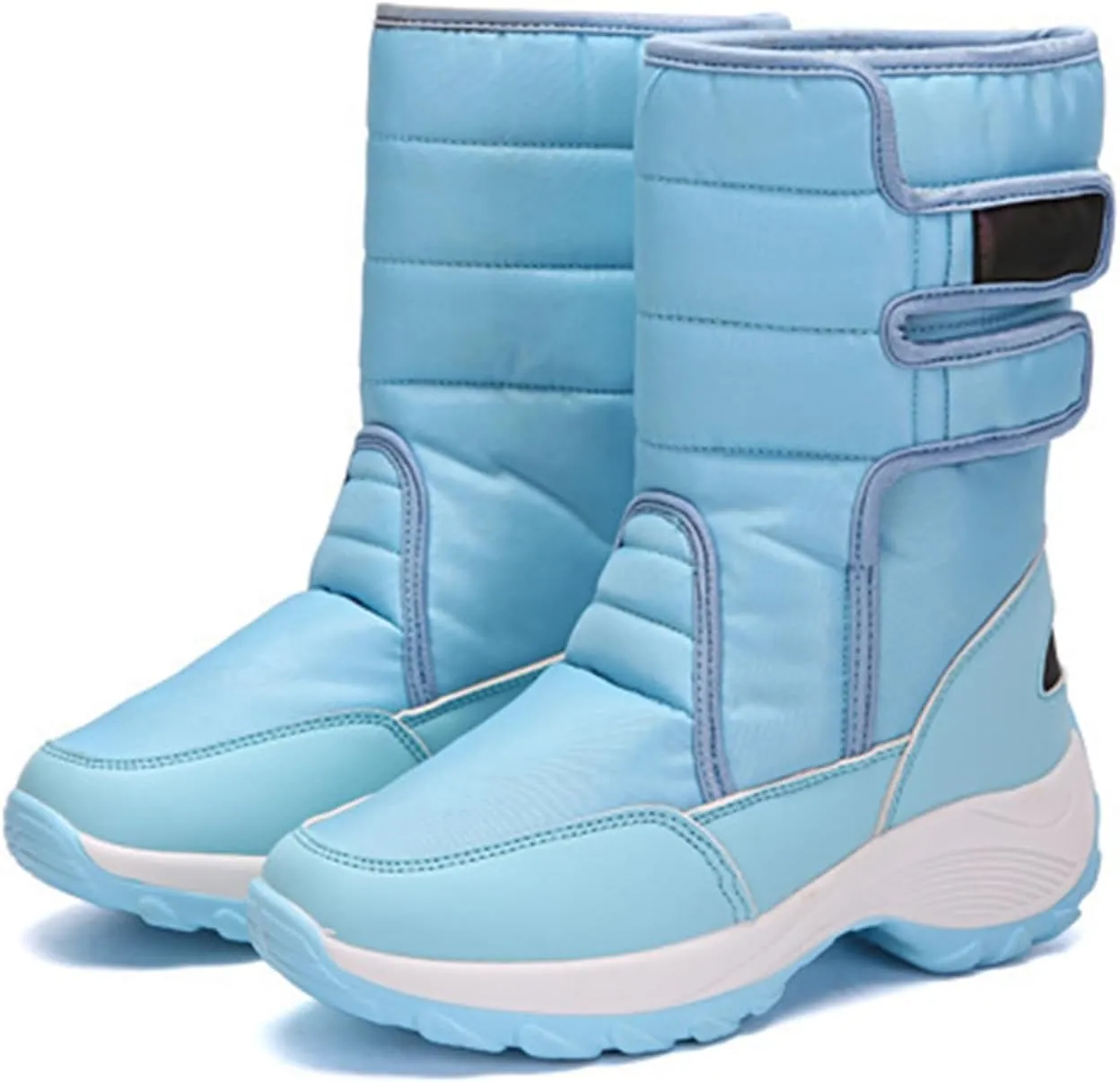 HINDOLA Women Warm Winter Snow Boots Waterproof Outdoor Fleece Fur Lined Shoes Cold-Resistant Mid-Calf Boots Non Slip Hiking Sneaker Booties