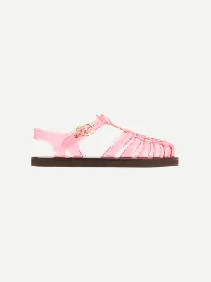 Homeria Jelly Sandal in Clear Red