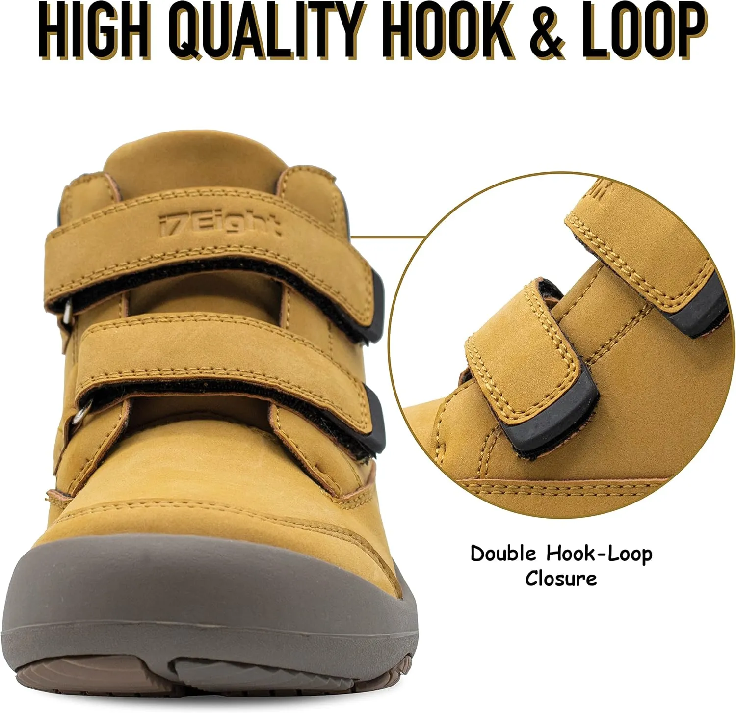 i78 78 Kids Boys Hiking Shoes Chelsea Mid Ankle Boots For Outdoor Trekking Walking Synthetic Non-Slip Lightweight