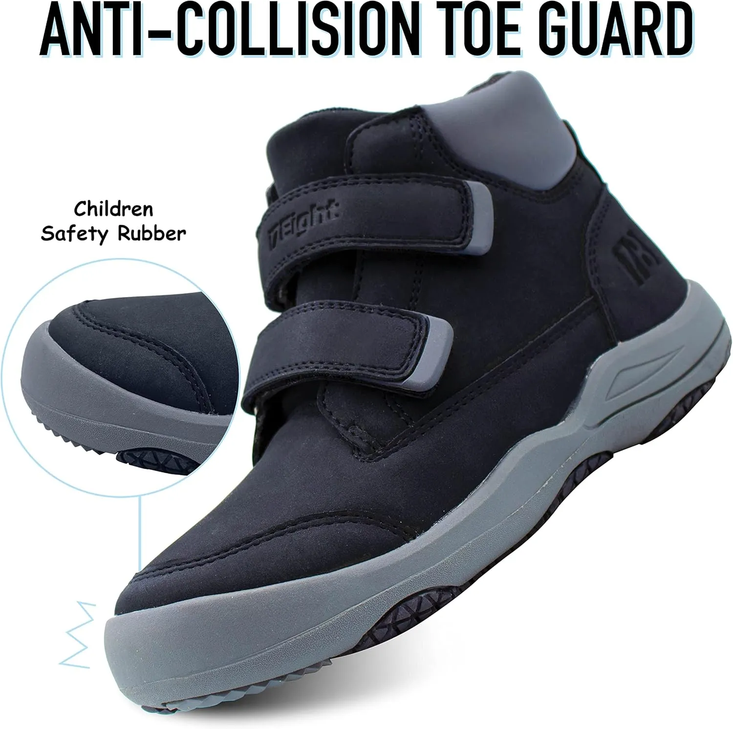 i78 78 Kids Boys Hiking Shoes Chelsea Mid Ankle Boots For Outdoor Trekking Walking Synthetic Non-Slip Lightweight