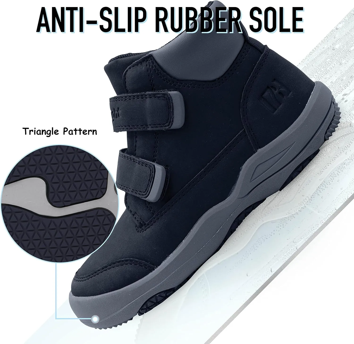 i78 78 Kids Boys Hiking Shoes Chelsea Mid Ankle Boots For Outdoor Trekking Walking Synthetic Non-Slip Lightweight