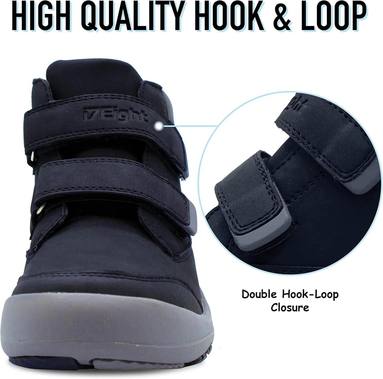 i78 78 Kids Boys Hiking Shoes Chelsea Mid Ankle Boots For Outdoor Trekking Walking Synthetic Non-Slip Lightweight